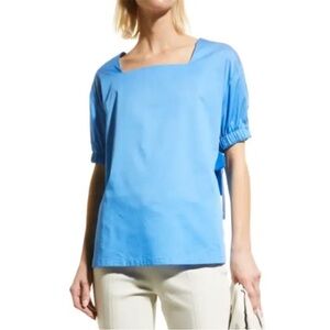 [NWT] $185 HARSHMAN Zita Cotton Blouse in Blue. Size XS